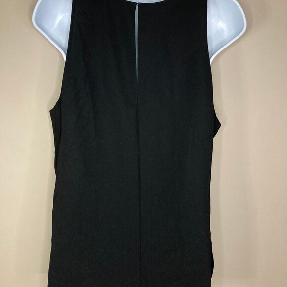 Vince Bonded Laser Black Tank Side Split Keyhole Back High Neck NWT Size Large - Picture 15 of 16